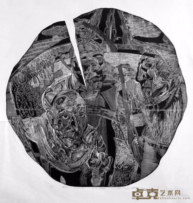 《截面之二》 朱健翔 60x60cm 2003年 凸版
