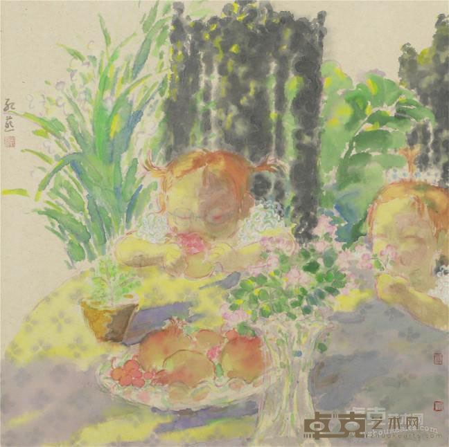 《桌边女孩系列》 韦红燕 68×68cm