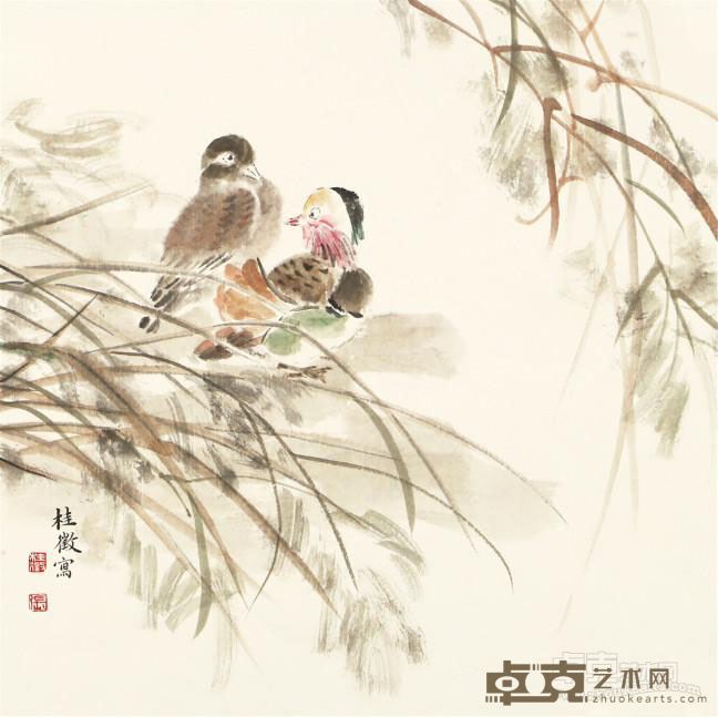 《花鸟小品》 张桂徽 50×50cm