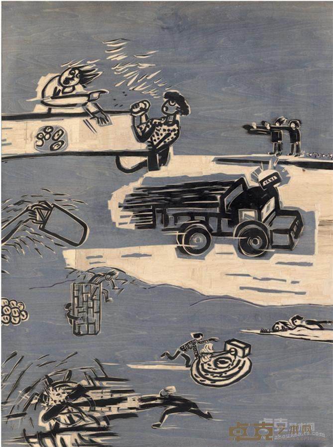 梦2017年10月19日蓝色卡车（1） 陈海燕 80x60cm 2018年 综合板