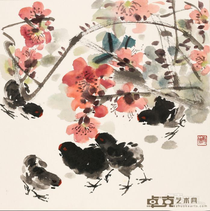 《见食相呼》 庄毓聪 49x49cm 2018年