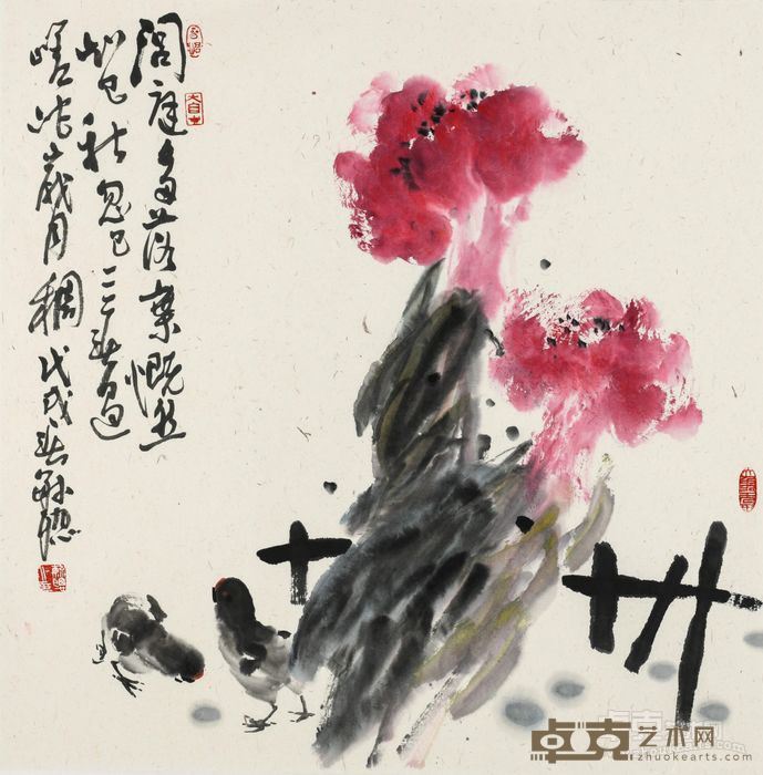 《闾庭多落叶》 庄毓聪 68x68cm 2018年