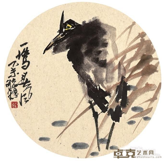 《一鹭春风》 庄毓聪 43x43cm 2015年