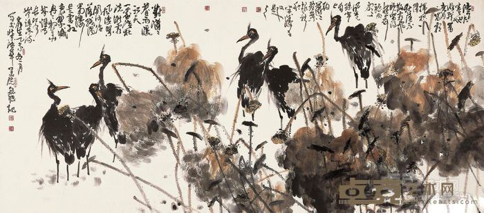 《留得枯荷听雨声》 庄毓聪 150x300cm 2015年