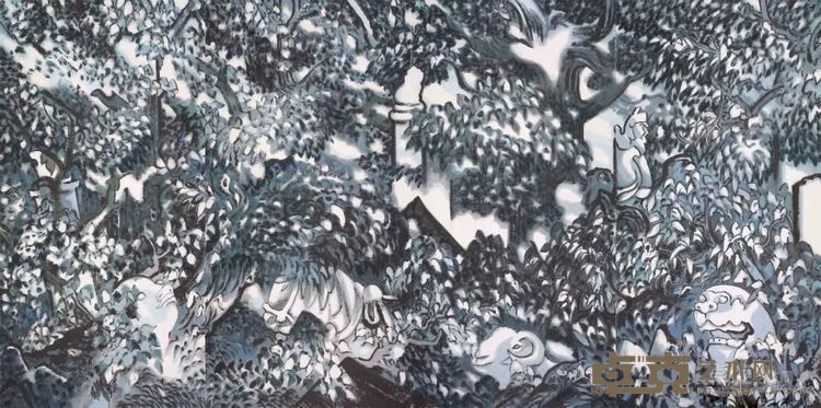 《孔林》 刘巨德 501x249cm 2018年 纸本水墨设色
