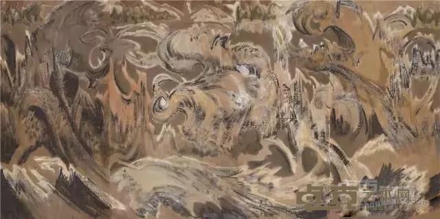 《胡杨魂》 刘巨德 245x472cm 2017年 纸本水墨设色