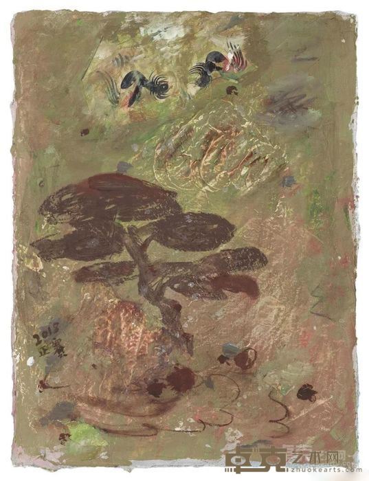 《松·风景》 谢正赛 30x40cm 2018年 综合材料