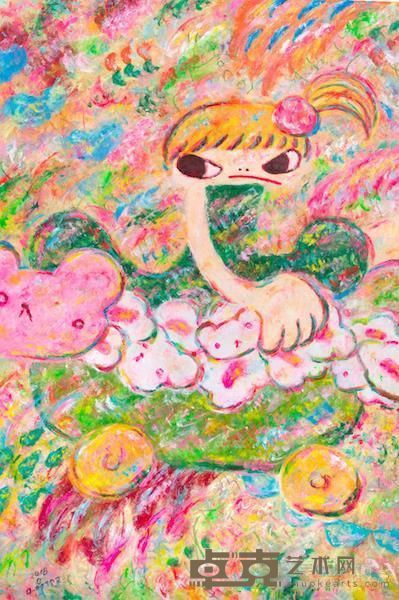 《无题（018）》 六角彩子 150x100cm 2018年 压克力 画布