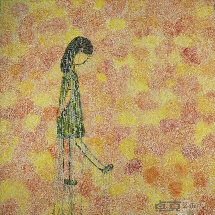 《食色·孤独少女 No.2》 90x90cm 2018年 布面油画