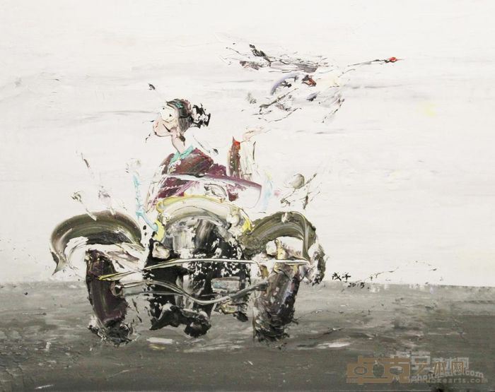《放鹤A》 王成宇 104x84cm 2016年 布面油画