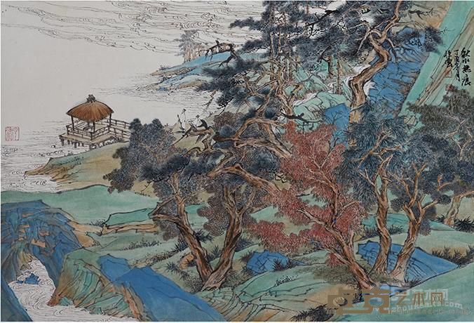 《秋水云净》 冯祥云 45x69cm 2017年