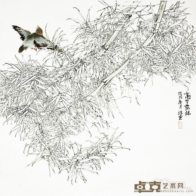 《高竿垂绿》 冯祥云 68x68cm 2018年