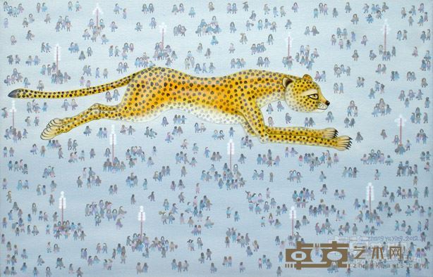 布面油画《猎豹》（78x50CM）2012张玉瀛